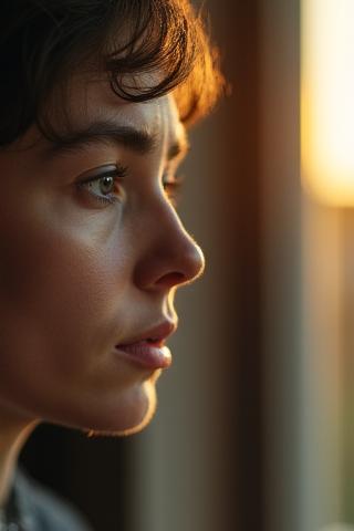Close up emotional shot from a Dutch drama film